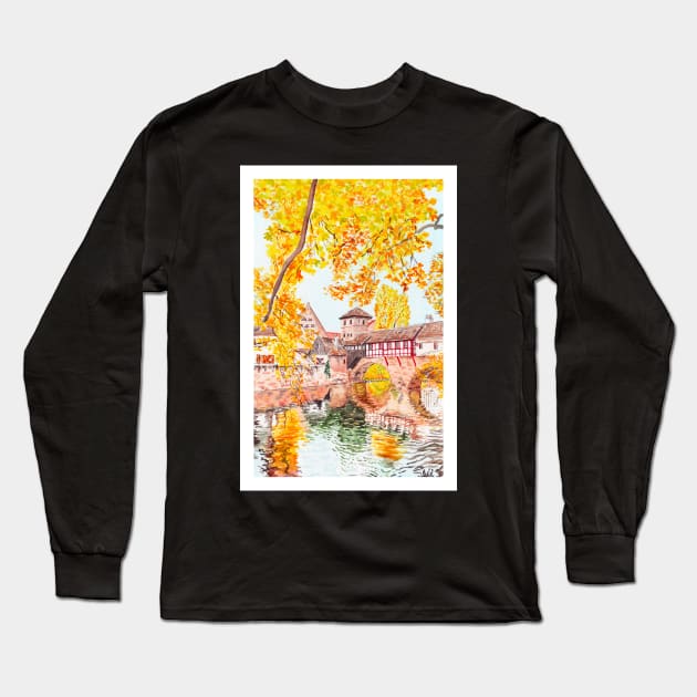 Nuremberg, Germany Long Sleeve T-Shirt by NorrskenArt